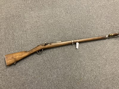 Lot 218 - Rifle. A French M.1873 Gras bolt-action rifle and bayonet