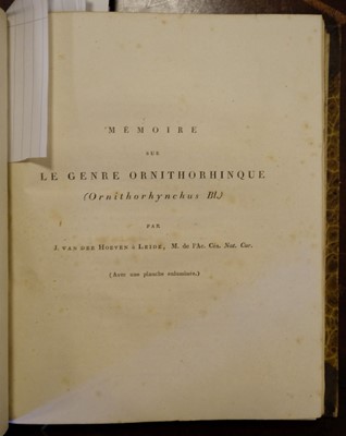 Lot 363 - Hoeven (Jan van der). A collection of 19 of Hoeven's works bound in two volumes, 1820/1867