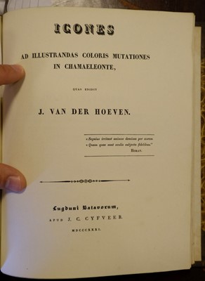Lot 363 - Hoeven (Jan van der). A collection of 19 of Hoeven's works bound in two volumes, 1820/1867