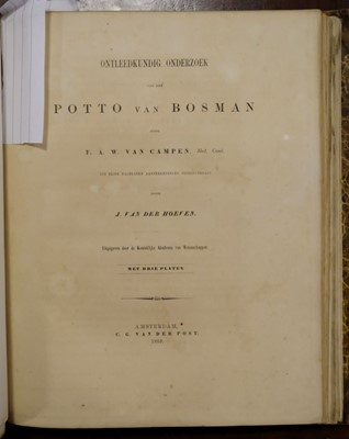 Lot 363 - Hoeven (Jan van der). A collection of 19 of Hoeven's works bound in two volumes, 1820/1867