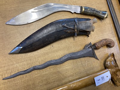 Lot 206 - Kris. An Indonesian kris and various edged weapons