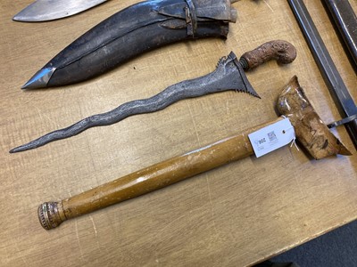 Lot 206 - Kris. An Indonesian kris and various edged weapons