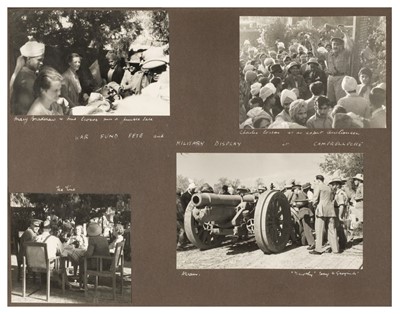Lot 377 - India. An album of 100 photographs, 1940-1941, relating to 23/24 Medium Battery Royal Artillery