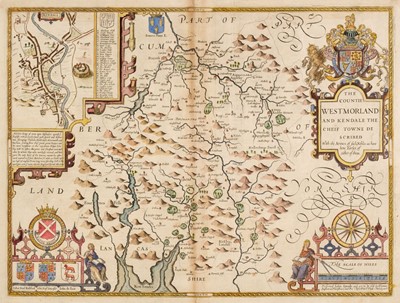Lot 117 - Maps. Speed (John), The Countie of Westmorland and Kendale the Cheif Towne..., 1676