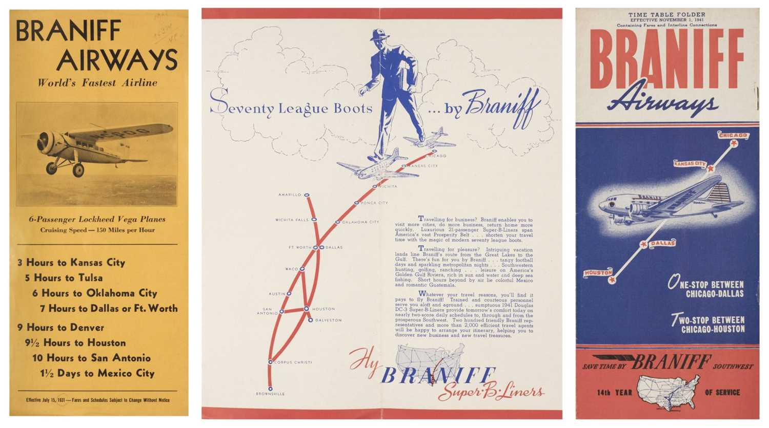 Lot 42 - Civil Aviation Timetables. A collection of American timetables...