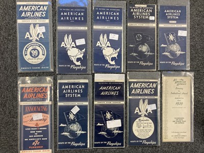 Lot 44 - Civil Aviation Timetables. A collection of American timetables...