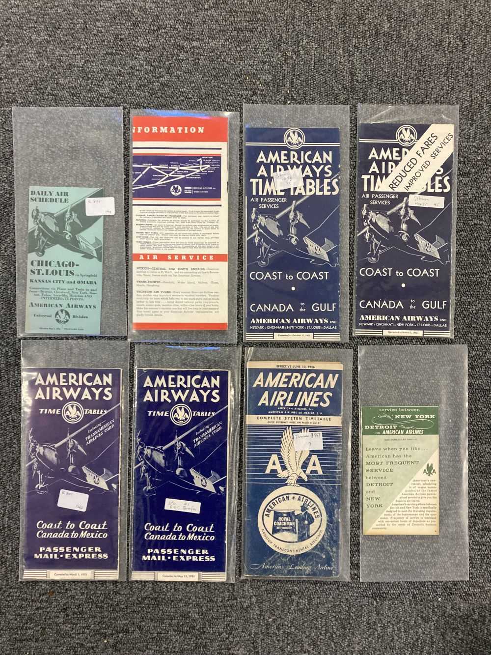 Lot 44 - Civil Aviation Timetables. A collection of