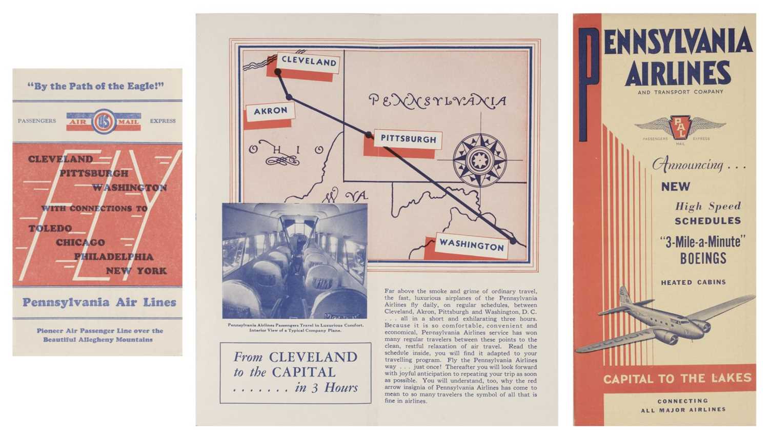 Lot 45 - Civil Aviation Timetables. A collection of American timetables...