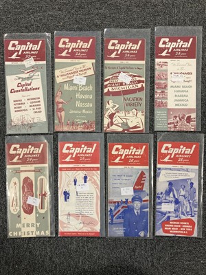 Lot 45 - Civil Aviation Timetables. A collection of American timetables...