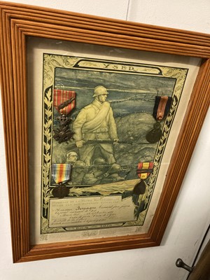 Lot 282 - French and Belgian Medals. WWI framed groups