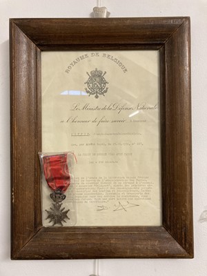 Lot 282 - French and Belgian Medals. WWI framed groups