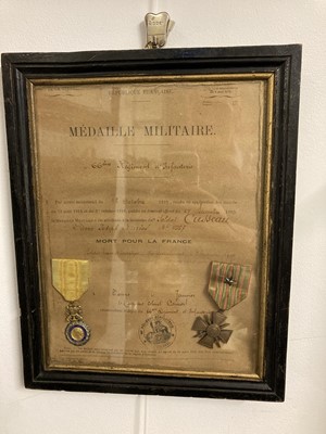 Lot 282 - French and Belgian Medals. WWI framed groups