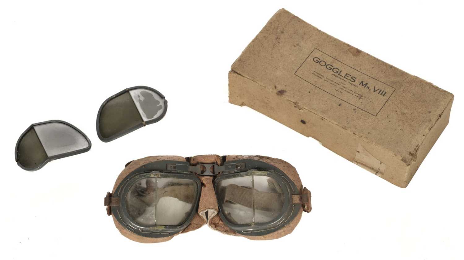 Lot 64 - Flying Goggles. WWII Air Ministry Mk VIII flying goggles