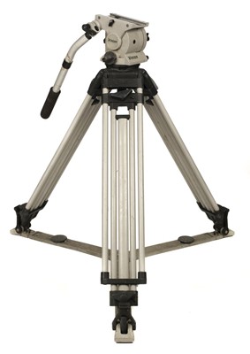 Lot 599 - Vinten professional video tripod with Vision 5 Fluid Head and floor spreader