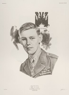 Lot 178 - Keck, (Janice G.) WWII Eighth Air Force Medal of Honor recipient portrait prints