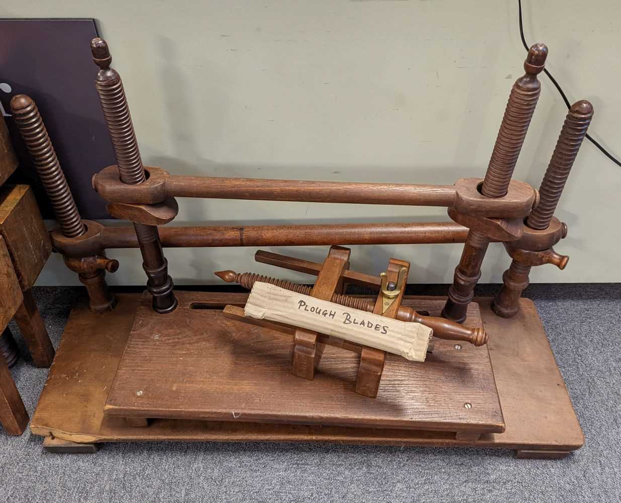 Lot 330 Laying presses and sewing frames. Two