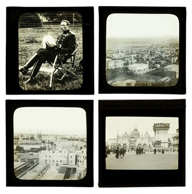 Lot 555 - Magic lantern slides. A group of approximately 185 magic lantern slides, early 20th century