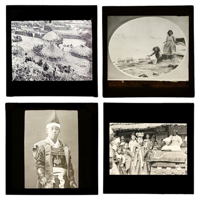 Lot 553 - Magic lantern slides. A group of approximately 120 magic lantern slides, early 20th century