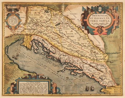 Lot 108 - Hungary. Ortelius (Abraham), Pannoniae et Illyrici.., & Daciarum Mosesiarum..., 1592 & 1612
