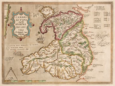 Lot 153 - Wales. Ortelius (Abraham & Lhuyd Humphrey), Cambriae Typus..., 1606