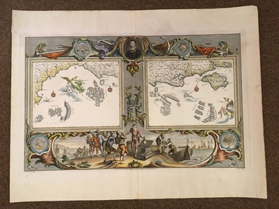 Lot 127 - Pine (John). Three sea charts, and one engraving of the Armada, 1739