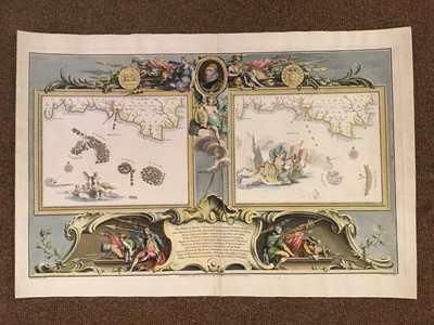 Lot 127 - Pine (John). Three sea charts, and one engraving of the Armada, 1739