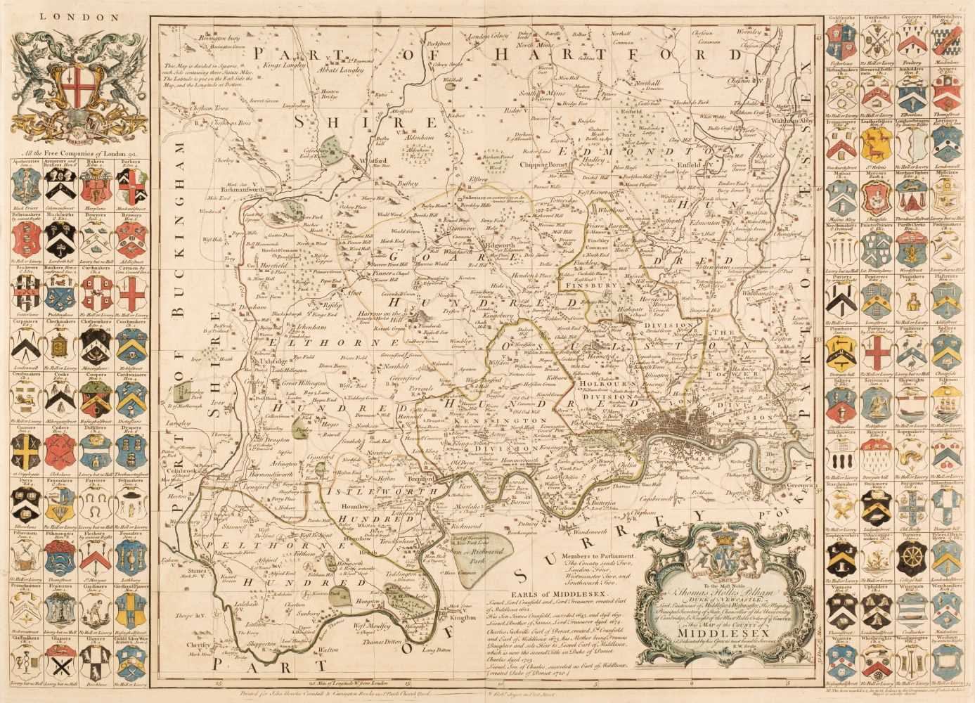 Lot 120 - Middlesex. Seale (R. W.), Map of Middlesex, 1765