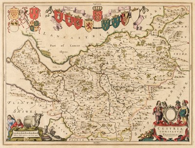 Lot 86 - Cheshire. Blaeu (Johannes), Cestria Comitatus Palatinus, Amsterdam, circa 1645