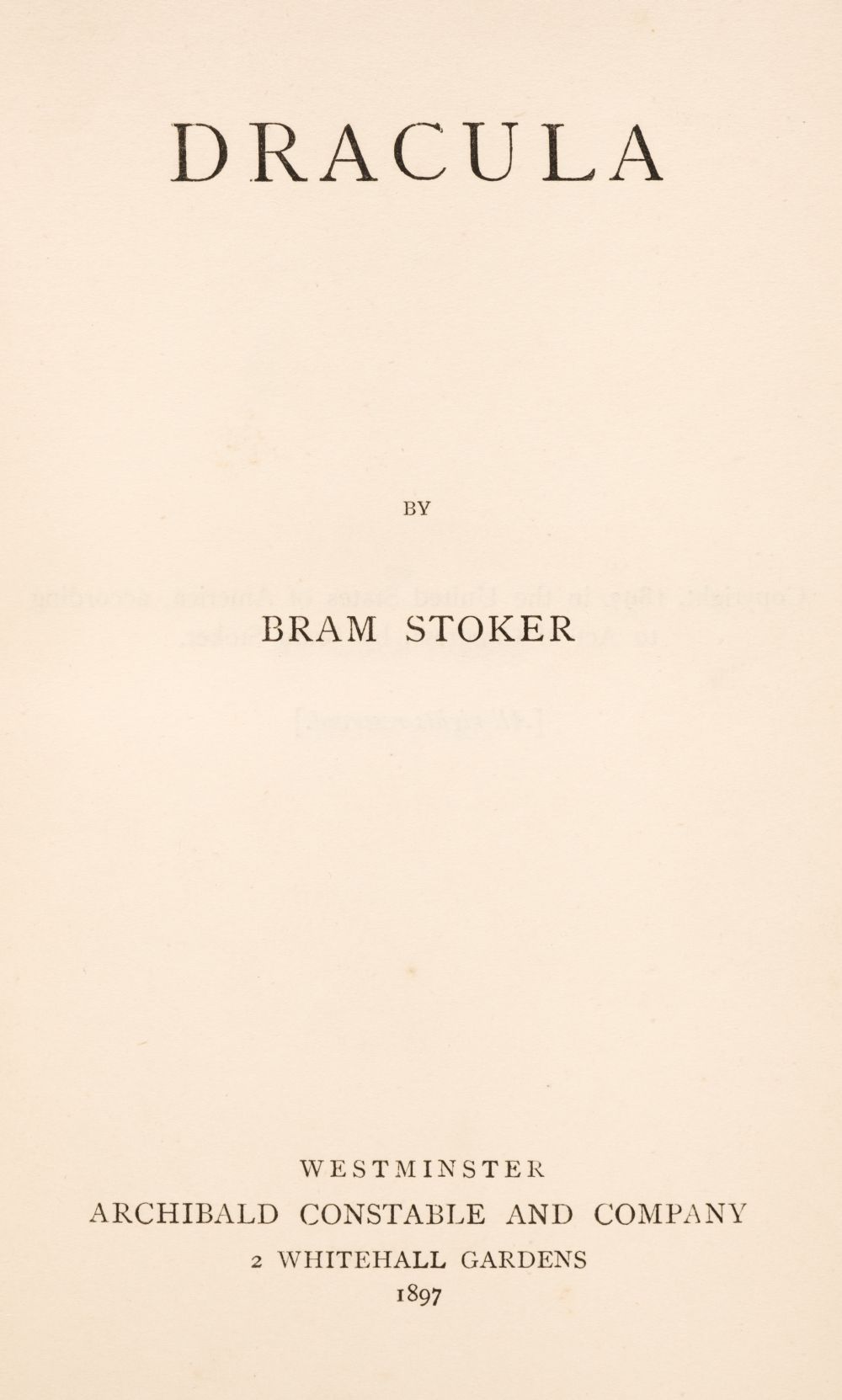 Lot 882 - Stoker (Bram). Dracula, 1st Edition, 1897