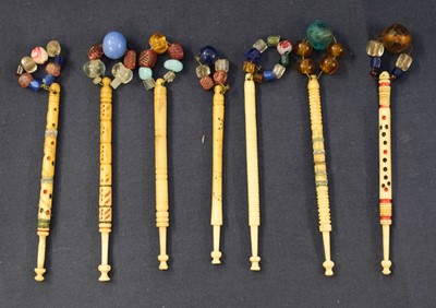 Lot 162 - Lace bobbins. A large collection of lace-making bobbins, English, 19th century