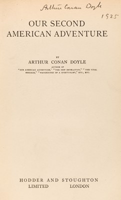 Lot 756 - Conan Doyle (Arthur). Our Second American Adventure, 1st edition, signed, 1924