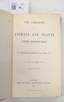 Lot 43 - Darwin (Charles). The Variation of Animals and Plants, 2 volumes, 1868