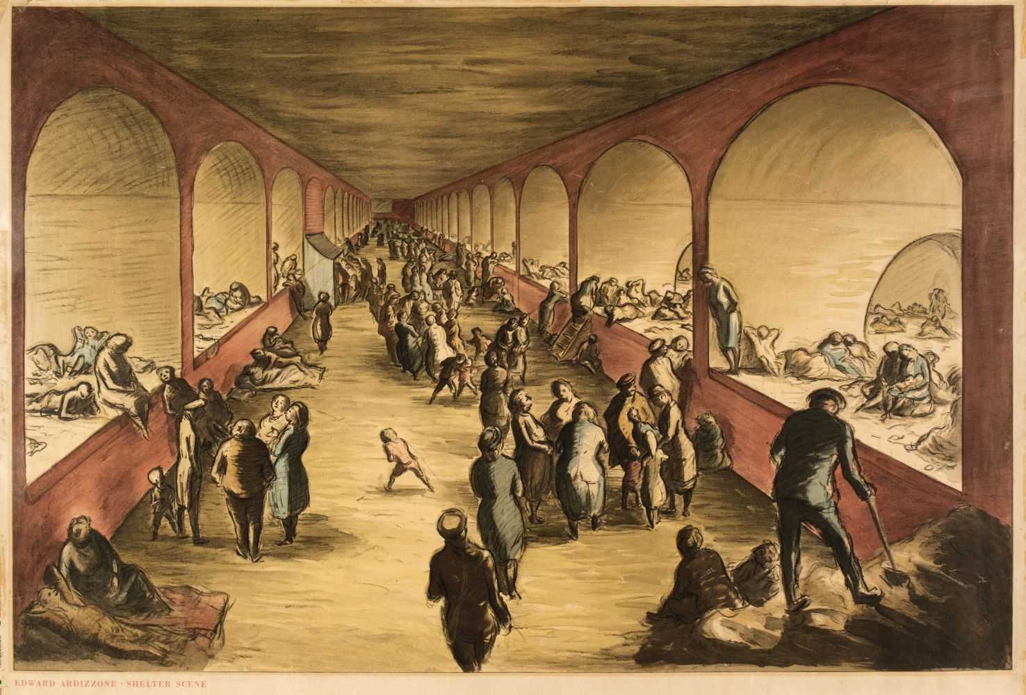 Lot 96 - Ardizzone (Edward, 1900-1979). Shelter Scene