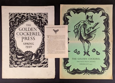 Lot 730 - Golden Cockerel Press. A collection of prospectuses,  1930's