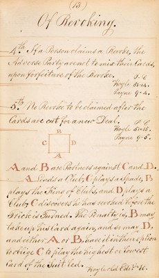 Lot 550 - Manuscript. Rules for the game of whist, circa 1820s