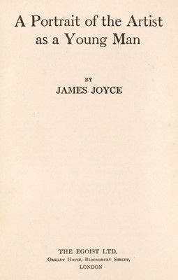 Lot 823 - Joyce (James). A Portrait of the Artist as a Young Man, 1st UK edition, 1917