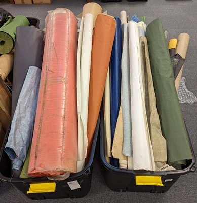 Lot 336 - Bookcloth. A large selection of rolls of bookcloth & buckrams etc.