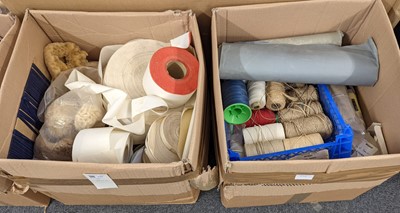 Lot 334 - Bookbinding materials. A good selection of sewing thread, tape, & cord etc.