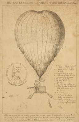 Lot 152 - Ballooning. Fores (S. W. publisher), The Enterprizing Lunardi's Grand Air Balloon, 1784