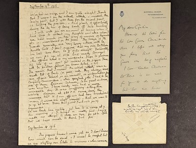 Lot 297 - WWI Letters. A revealing archive of letters concerning the soldier MP, Gerald Arbuthnot