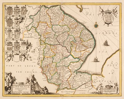 Lot 114 - Lincolnshire. Jansson (Jan), Lincolnia Comitatus Anglis Lyncolne Shire, Amsterdam circa 1680