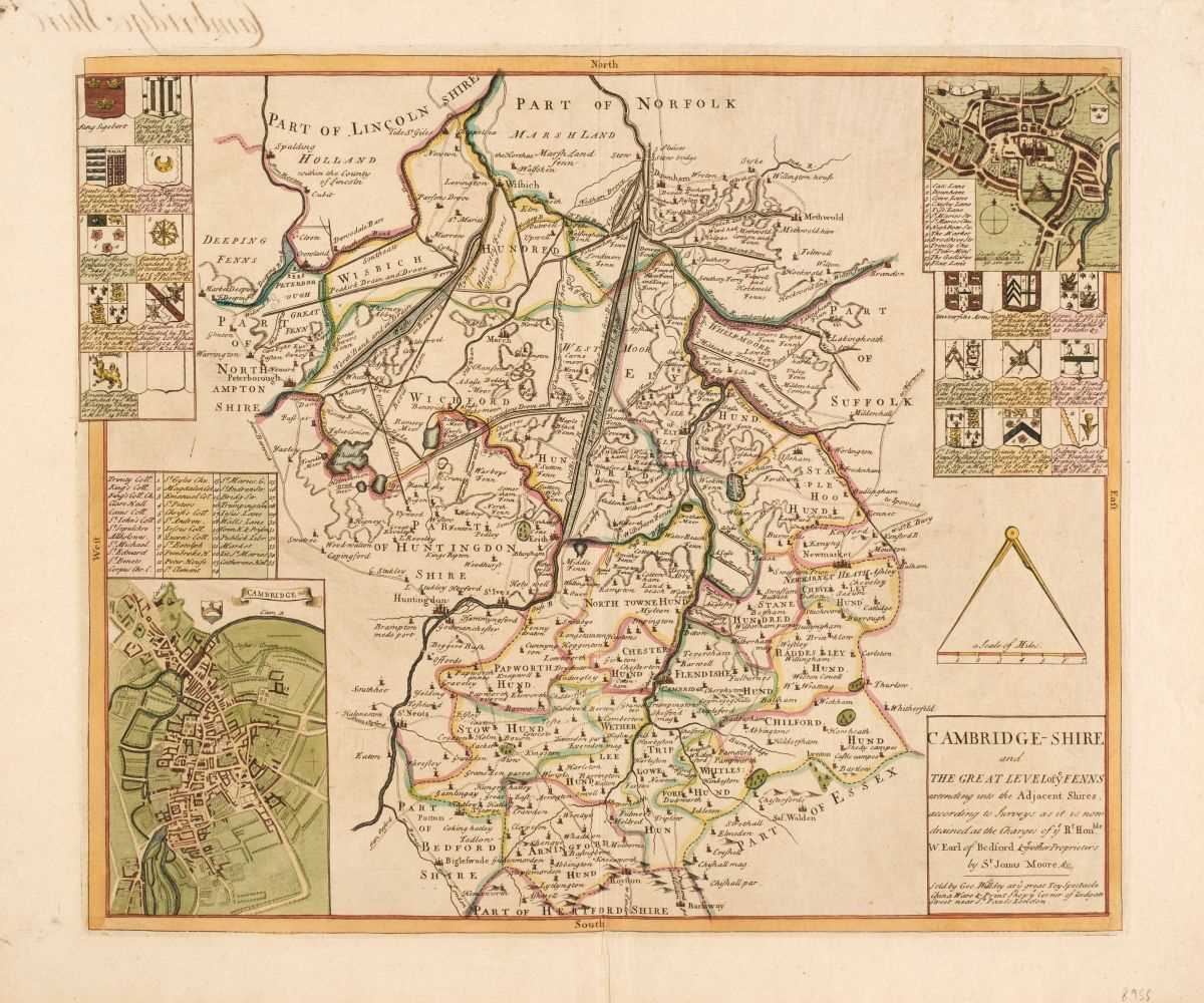 Lot 79 - Cambridgeshire. Saxton (Christopher & Lea Philip), Cambridge-Shire and the Great Level, circa 1732