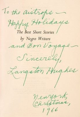 Lot 821 - Hughes (Langston). The Best Short Stories by Negro Writers, Boston: Little, Brown and Company, 1967