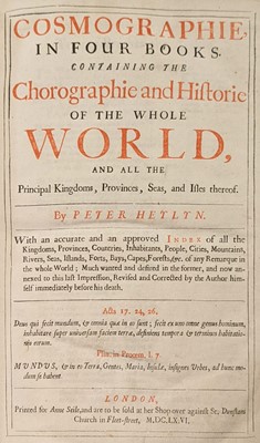 Lot 241 - Heylyn (Peter). Cosmographie ... Containing the Chorographie and Historie of the Whole World, 1666