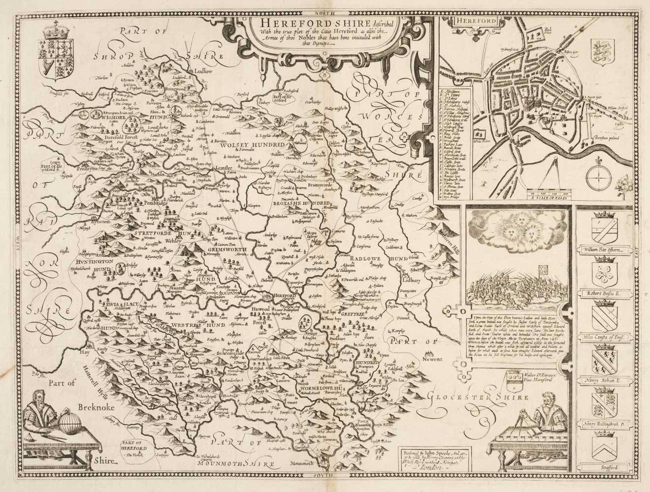 Lot 104 - Herefordshire. Speed (John), Hereford-Shire described..., Henry Overton, 1713 - 43