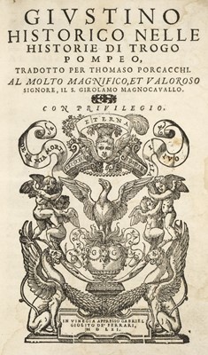 Lot 248 - Justinus (Marcus Junianus). Giustino historico nelle historie di Trogo Pompeo, 1561