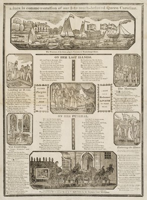 Lot 292 - Queen Caroline broadside. Lines in commemoration of our late much-beloved Queen Caroline