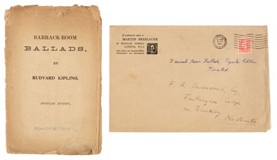 Lot 830 - Kipling (Rudyard). Barrack-Room Ballads, unauthorised edition, 1892