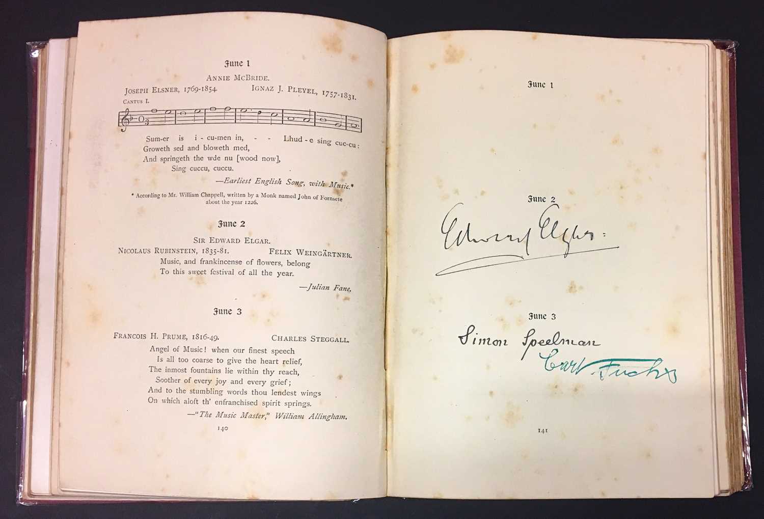 Lot 926 - Elgar (Edward & others). The Music Of Poets: A Musicians’ Birthday Book