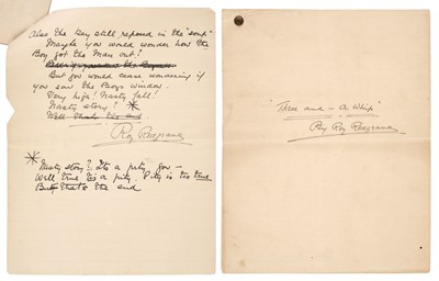 Lot 965 - Redgrave (Roy, 1873–1922). A rare Autograph Manuscript Signed (three times), early 20th century